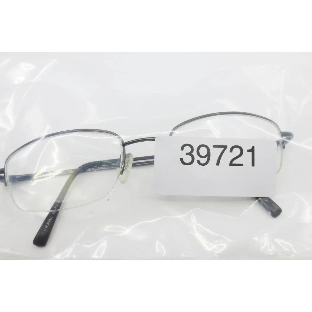Geoffrey Beene Hermes Gunmetal Semi-Rimless Rectangular Eyeglasses 51-21-140